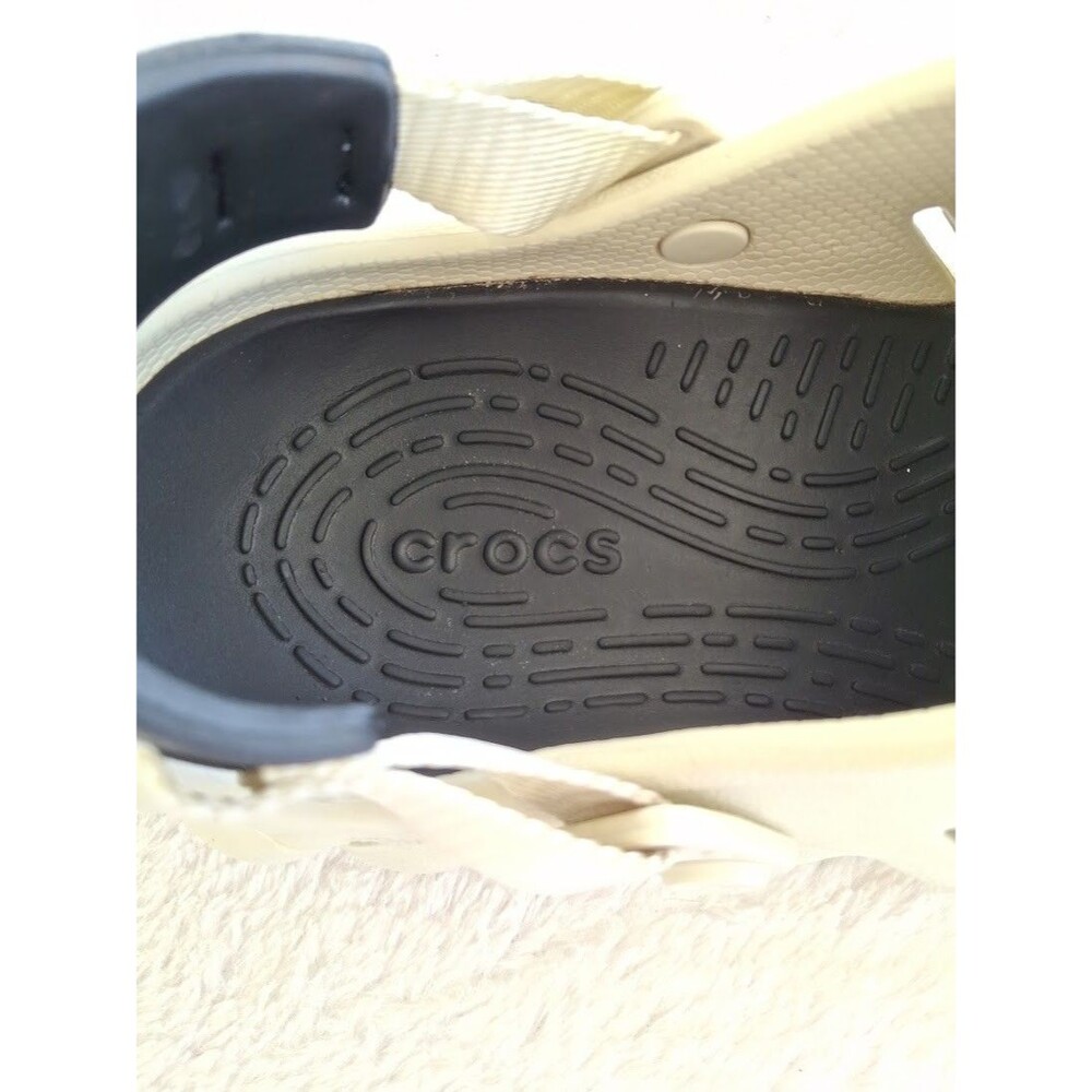 Crocs Echo Clog Bone Black Womens 8 Mens 6 Sculpted Foam 207937-2YJ - Picture 10 of 13